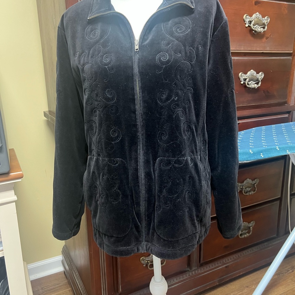 Chico's Black Embroidered Women's Jacket